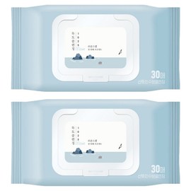 Round Wrap 1025 Dokdo Cleansing Tissue, 30 sheets, 178g, 2 pcs / 라운드랩 1025 독도 클렌징 티슈, 30매입, 178g, 2개