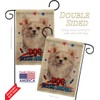 Patriotic White Chihuahua Burlap Garden Flag Set with Stand Animals