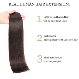 JIAMEISI Extensiones De Clip De Cabello Humano, 120 G, 8 Piezas, Clip De Encaje En Extensiones De Cabello Humano, Clip Recto En Extensiones De Cabello Remy, 18", Doble Trama, Clip De Cabello Humano En