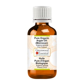 Greenwood Essential Pure Organic Argan Oil (Moroccan) (Argania spinosa) Natural Therapeutic Quality Cold Pressed 100 ml (3.38 oz)