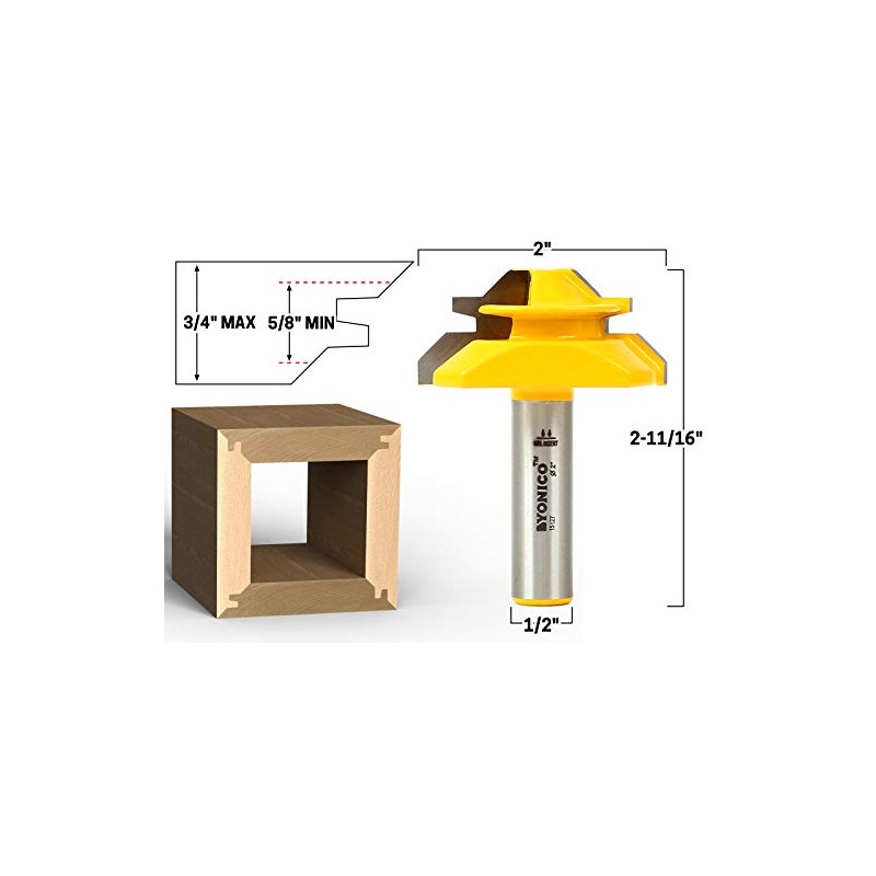 YONICO Tongue and Groove Router Bits Set 3 Bit 3/4-Inch