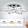 CLAIRDAI 20" Dimmable Modern Crystal Chandelier Flower Led Ceiling Light