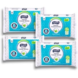 4xSaxon | Toilet Tissue Wipes - Fresh and Clean with Micellar Water - Fine To Flush | 40 Wipes Per Pack (Normal)