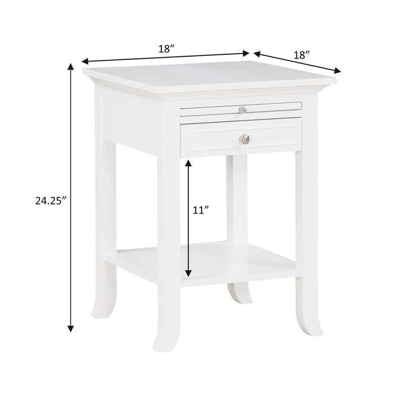 Convenience Concepts American Heritage Logan End Table with USB Ports