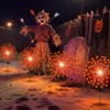 Tujoe 4 Pcs Halloween Pumpkin Solar Firework Lights Decorations Garden