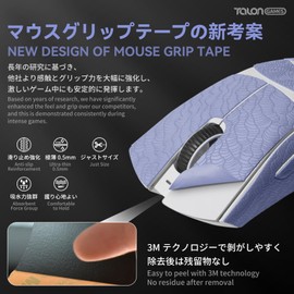 TALONGAMES Grip Upgrade Mouse Anti Slip Grip Tape, Compatible with Razer DeathAdder V3 Pro Gaming Mouse Skins, Waves Pattern, Sweat Resistant, Cut to Fit, Easy to Apply (Blue)