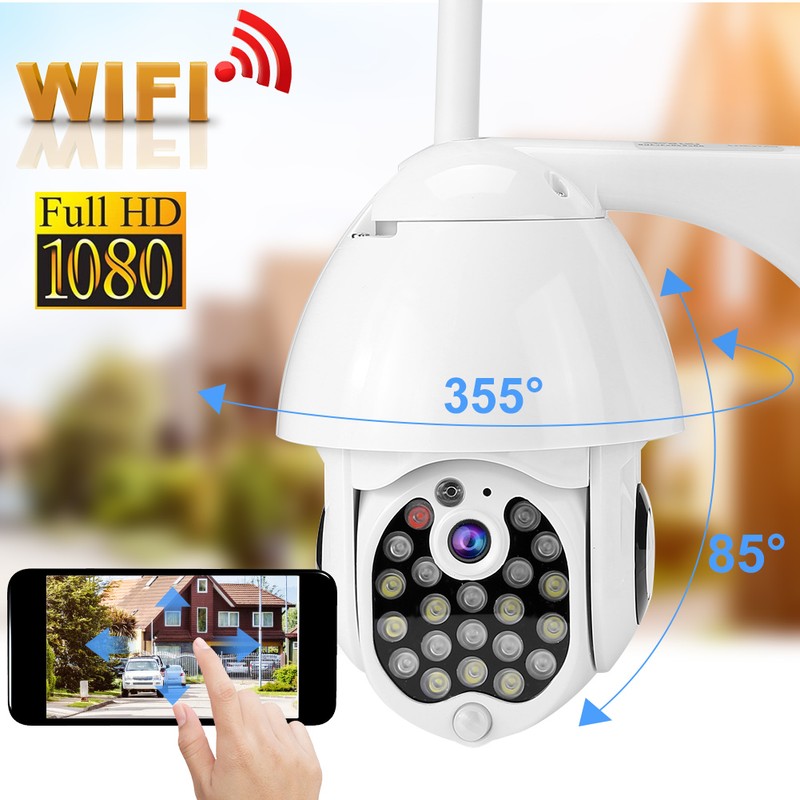 1080P Wireless Wifi PTZ Camera 21LED Smart Alarm Waterproof CCTV
