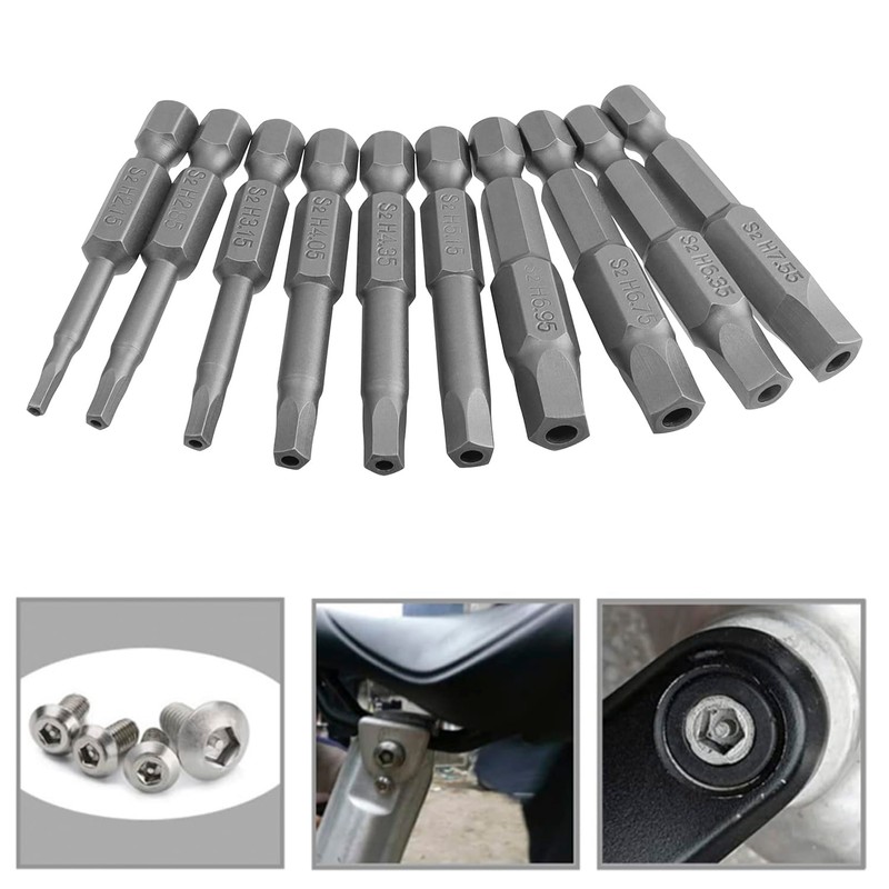 Gasea 10Pcs Magnetic Pentagon Head Screwdriver Bits Set, 1/4" Hex