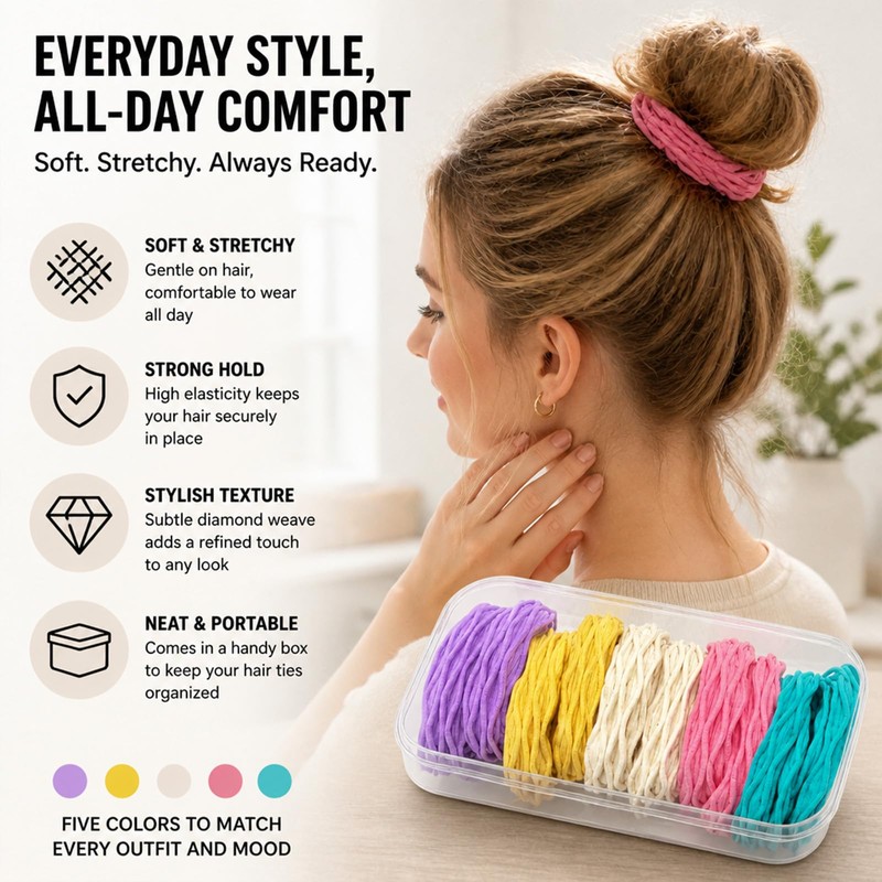 Spa Headband And Hair Ties Set - Bow Headband -