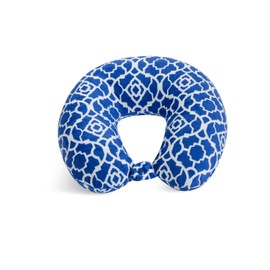 World's Best Feather Soft Microfiber Neck Pillow, One Size, Blue Trellis