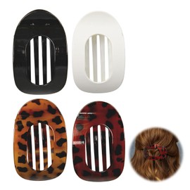 4 Flat Hair Clips for Women - Non-Slip Hair Clips with Strong Hold Ideal for Thick & Thin Hair, Elegant Curved Design