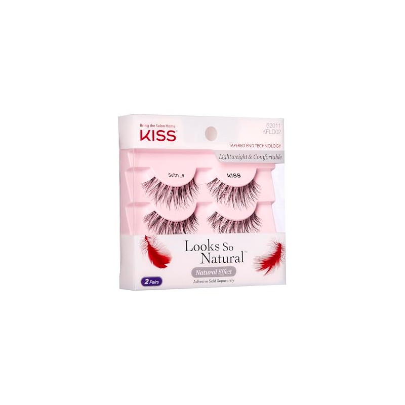 Pestañas Postizas Naturales Kiss 2 pares Looks So Natural -