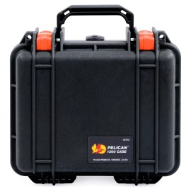 Pelican Black & Orange Pelican 1300 case with foam.