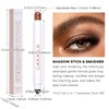 LOKFAR Cream Eye-Shadow Stick, Waterproof Cream Eyeshadow Pen Rotatable Creamy
