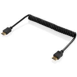 SHAPE 16" to 32" 4K 2.0 HDMI Type-A to HDMI Type-A Male Coiled Cable