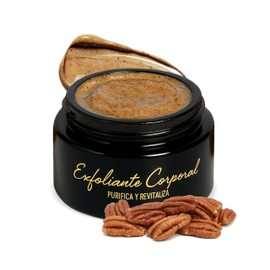 Exfoliante Corporal con Aceite de Nuez Pecana - 50 ml | Skin Care Vegano - Body Scrub Hidratante | Exfoliante Natural con Cascara de Nuez | ASTERIA