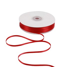 HUIHUANG Solid Color Satin Ribbon 1/8 inch x 100 Yards Roll Thin Red Satin Double Face Crafts Ribbon for Crafts Sewing Christmas Gift Wrapping DIY Bows (Red)