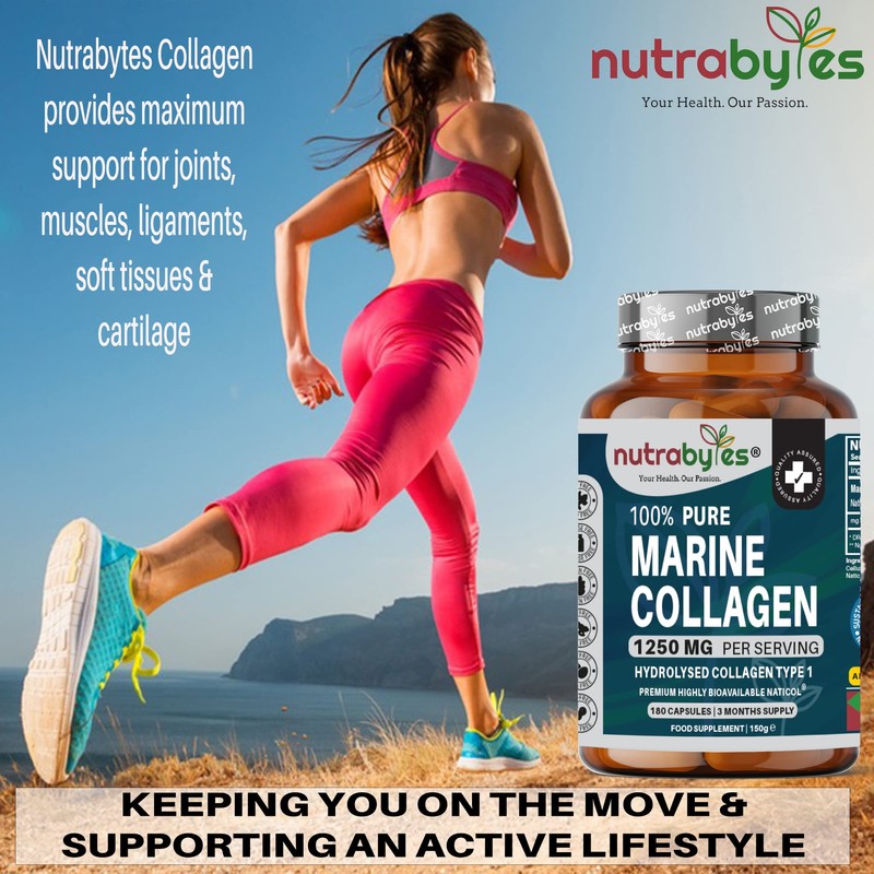 Pure Marine Collagen Capsules - 1250mg High Strength Collagen Supplement