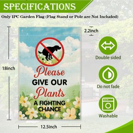 Hafhue Please Give Our Plants A Fighting Chance Welcome Garden Flag No Dog Pee On The Plants Sign, Farmhouse Yard Outdoor Decoration 12x18 Inch Waterproof Double Sided Printing, Gardening Wall Decor