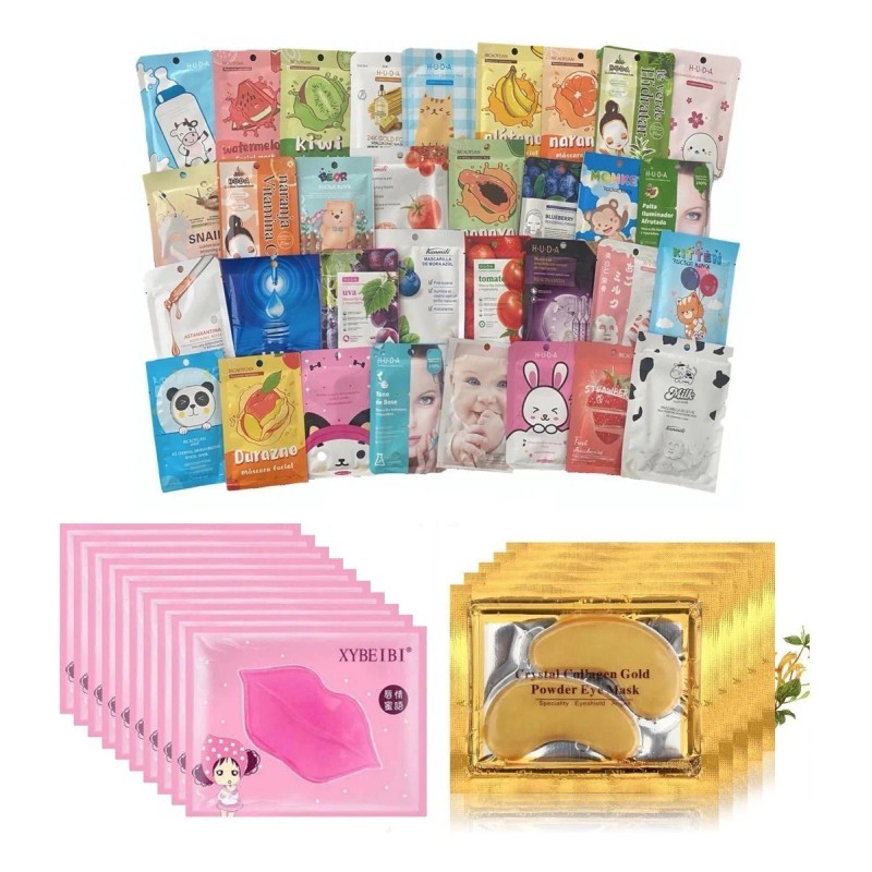 🔥 10 mascarillas coreanas + 10 colágeno labios + 10