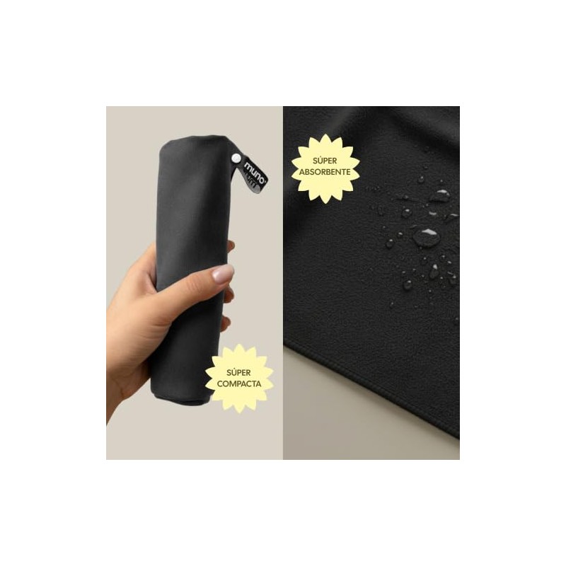 muno+ Toallas de Microfibra para Gym 65×39 cm con Lazo