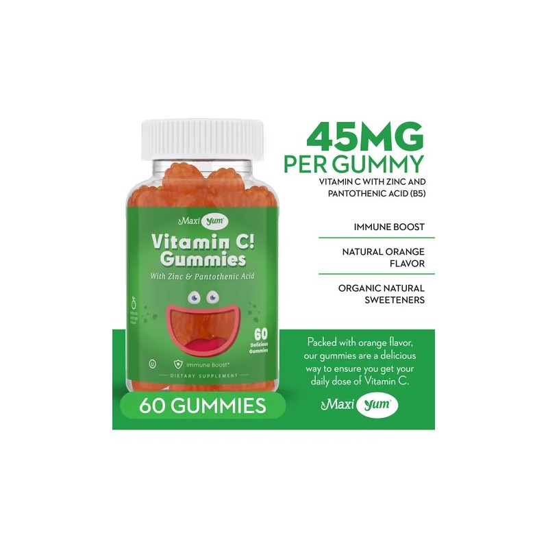 Maxi Health Gomitas Vitamina C Y Zinc 60 Unidades ,