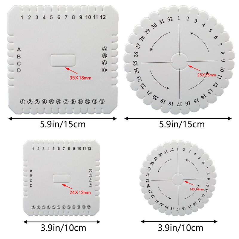 HAOBIN Pack of 6 Bead Cord Discs Braided Disc Kumihimo