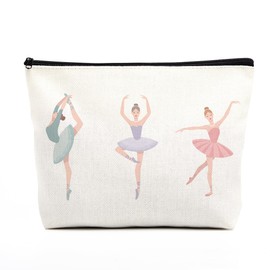 fkovcdy Cute ballerina makeup bag watercolor ballet dancing girl dancer gift recital gift little girl teen student ballet lover 10