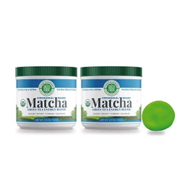 Green Foods Organic Matcha Green Tea Powder - Antioxidants and Energy - 2 pack of 5.5oz, 11 Oz total with 60 Servings + stress ball