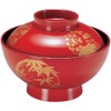 椀 : 3-229-7 朱四君子 4寸 仙才椀 φ12xH9ｃｍ 330ｃｃ 140ｇ