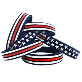 Red, White, and Blue American Bracelet (X-Large 9", 6 Pack)