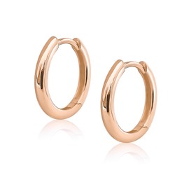 Mary & Jules Hoop Earrings Rose Gold US Recycled Silver, 925 Sterling Silver, Gold-Plated - Simple Women's Earrings Rose Gold Hoop Earrings for Women and Girls, Skin-friendly, Sterling Silver