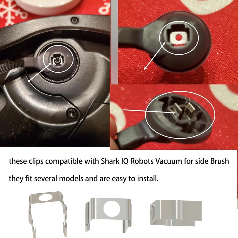 4PCS Replacement Metal Mount Clips Compatible with Shark IQ and