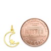 Solid 10k/14k Gold Crescent Moon and Star Charm, Fine Jewelry