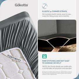 GOKOTTA 100% Bamboo Rayon Fitted Sheet King Size with Pillow Cases, 300 TC Super Soft Breathable Cooling Fitted Sheet King Size with 4 Elastic Corner Straps - 16" Pocket King Bed Fitted Sheet Set
