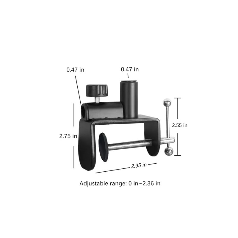 Jhanw Desk C-Clamps with 2 pieces 1/2" Thread Hole, 2