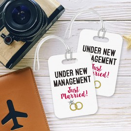 LT056 Under New Management Just Married! Novelty Funny Unique Designer Gift Glossy Plastic Suitcase Luggage Tag