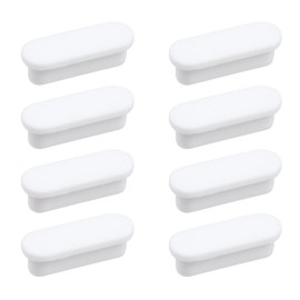 MY MIRONEY 8PCS Oval Rubber Sink Overflow Cover White Kitchen Bathroom Sink Basin Trim Overflow Cover Hole Insert Cap