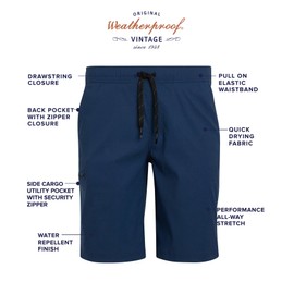 Weatherproof Vintage Men's Cargo Shorts With Drawstring | Stretch Summer Shorts for Men | Casual Short