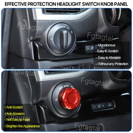 Headlight Switch Knob Cover Compatible with Nissan Titan 2016-2023, Aluminum Inner Center Console Headlight Lamp Switch Button Decorative Cover Accessories (Red)