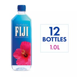 FIJI Natural Artesian Bottled Water 1 Liter / 33.8 Fl Ounce (Pack of 12) - 100%
