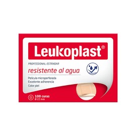 Leukoplast Resistente Al Agua Color Piel, Redonda 22mm, 100 unidades