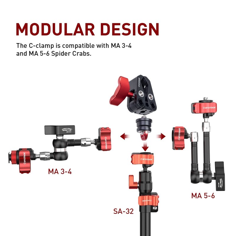 IFOOTAGE Super Camera C Clamp for Camera Magic Arm Large