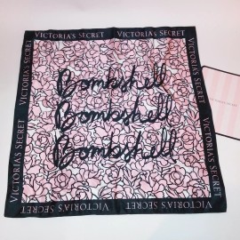 Victoria's Secret Victoria Secret Scarf Pink Black Logo Bombshell 25 x 25 Head Wrap Satin Gift New