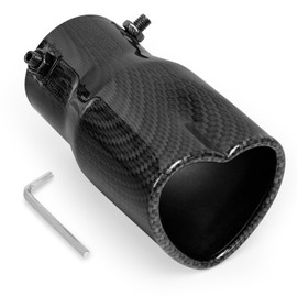 Tongze Heart Exhaust Tip 2.5" Inlet, Adjustable Stainless Steel Exhaust Pipe, Modified Exhaust Tail Pipe Universal for Most Car(Carbon Fiber Printing)