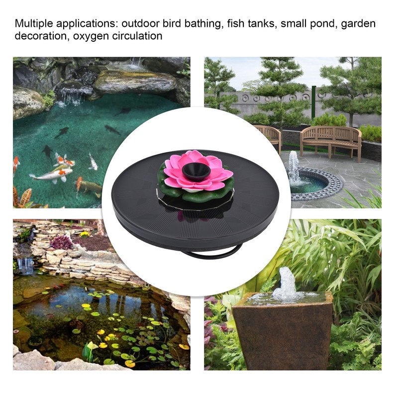 Lotus Solar Fountain Water Pump Floating Mini Solar Powered Water
