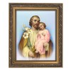 Gerffert Inspirational Print St. Joseph with Child, 13-Inch, Ornate Gold