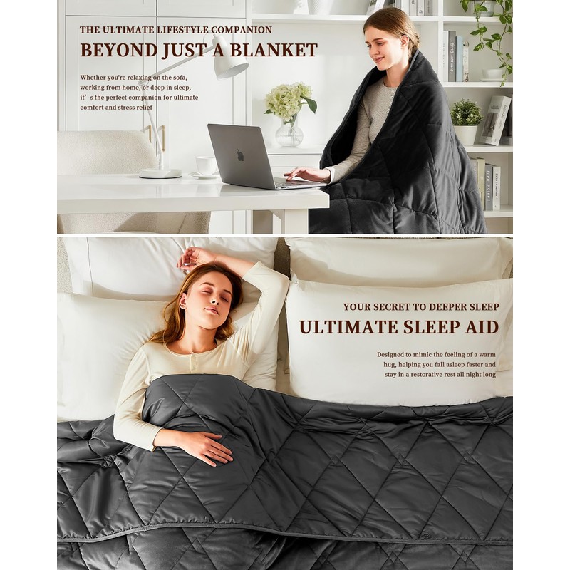 L'AGRATY King Size Weighted Blanket for Adults 30lbs, 88"x104" Cooling