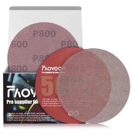 Faoyoon 5 Inch Sanding Mesh | Micro Mesh Hook and Loop Sanding Discs | Dust Free Net Sandpaper | 50 Pack 800 Grit | Wet and Dry Sanding Screen | Anti-Clog and Last Longer