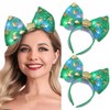 Funyrich LED Bow Headbands Green St.Patrick’s Day Clover Headband Irish
